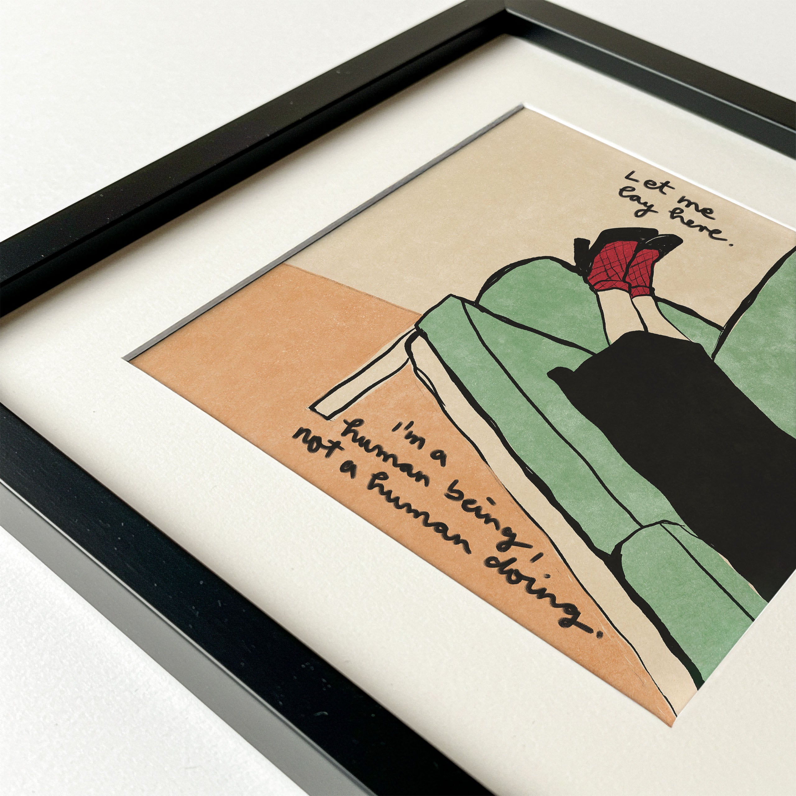 A quiet statement of rest and honesty. Comfort meets rebellion.
Art by Raissa Oltmanns