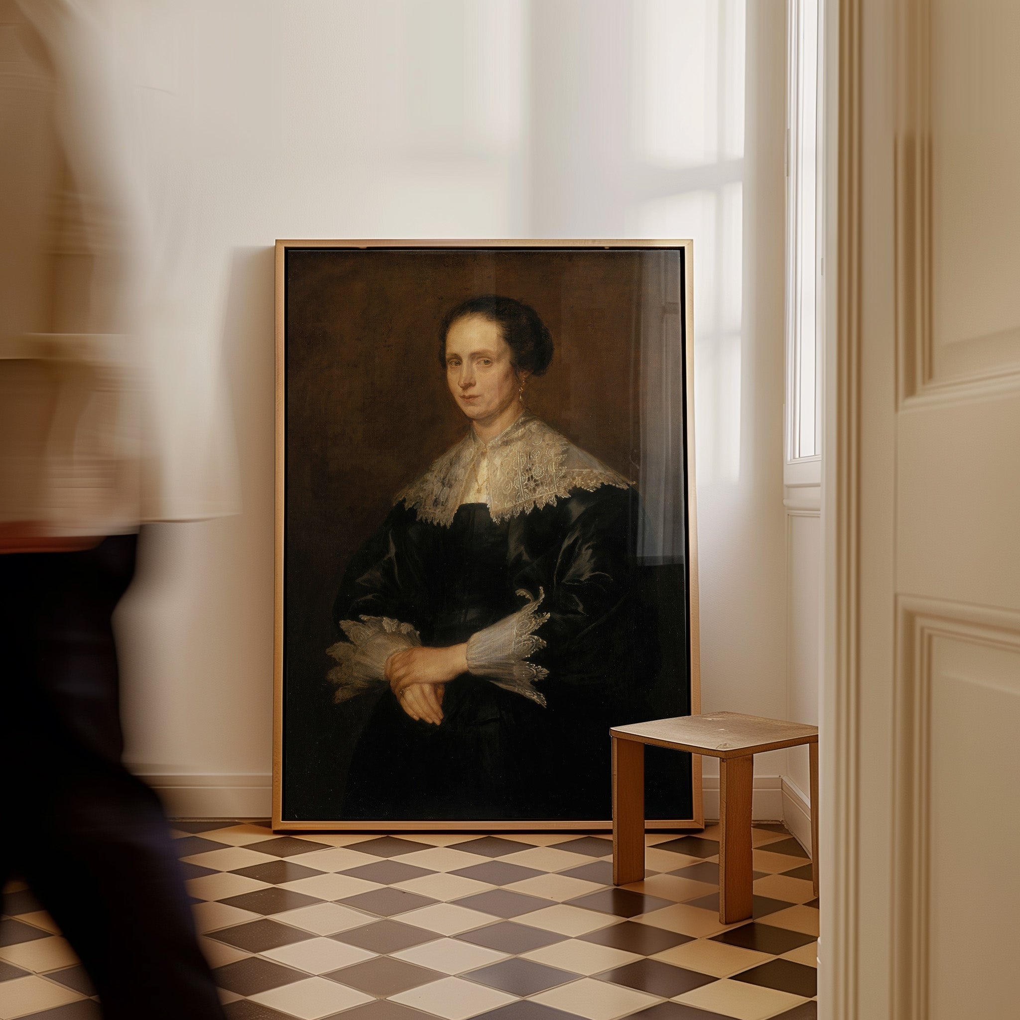 Vintage portrait painting Madame Du Bois-Helena Tromper Du Bois (c. 1631) Anthony van Dyck
