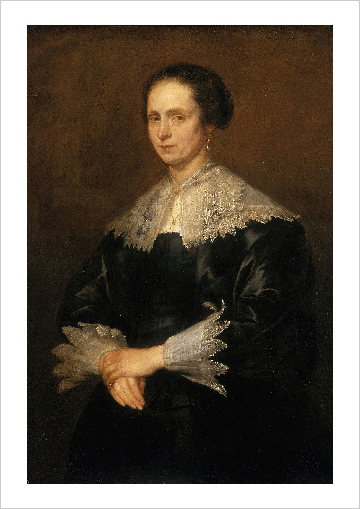Vintage portrait painting Madame Du Bois-Helena Tromper Du Bois (c. 1631) Anthony van Dyck