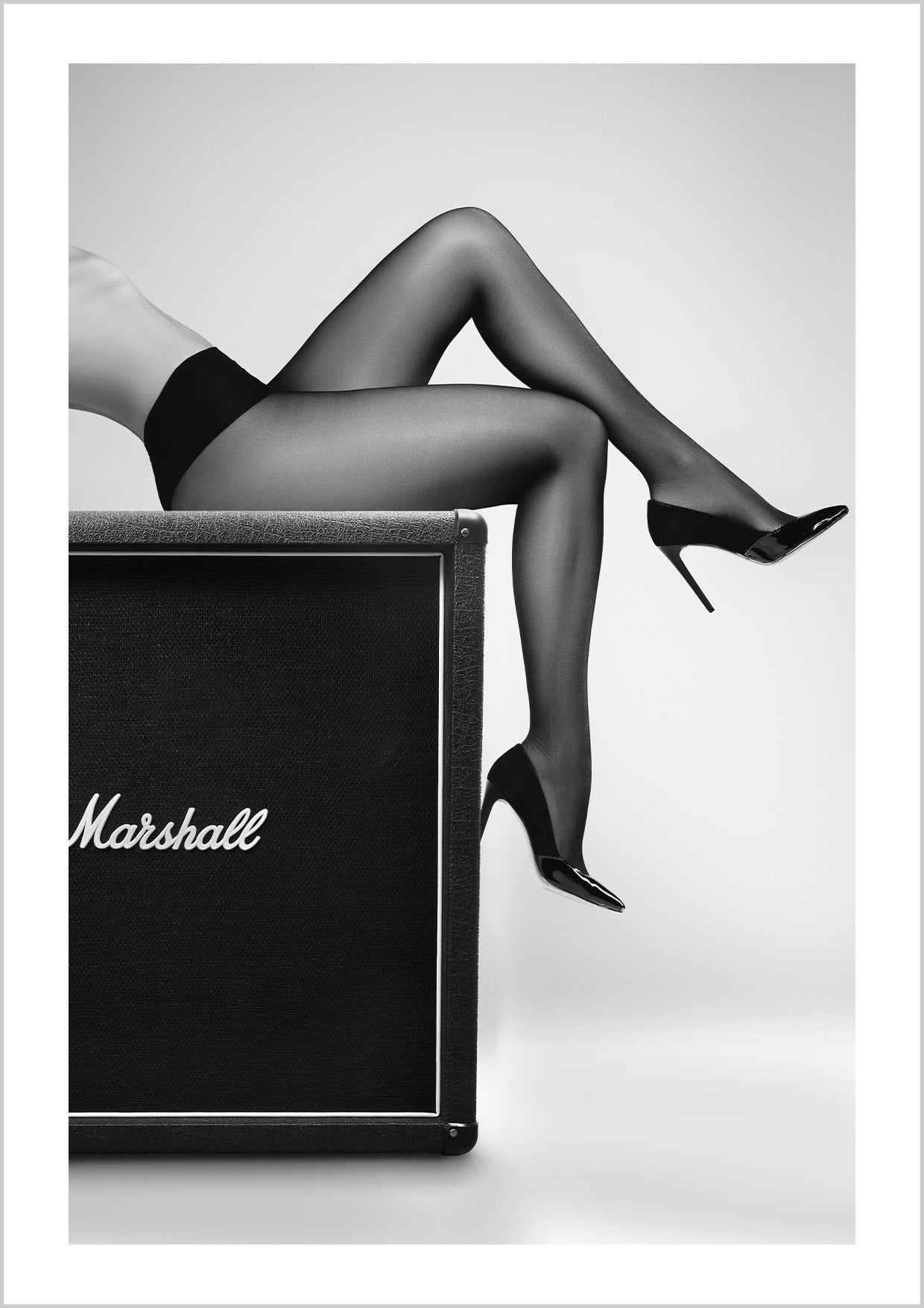High heels resting on a Marshall amp. Rock n Legs is pure rock attitude with a sensual twist — made for music lovers and rule breakers.

Photographer: David Drake