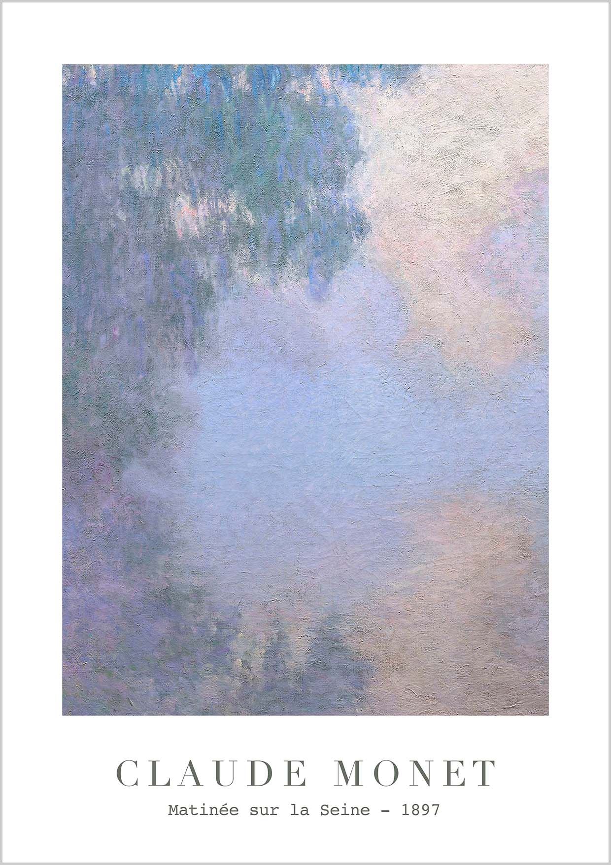 Exhibition poster of the painting “Morning on the Seine" by the French artist Claude Monet from the year 1897