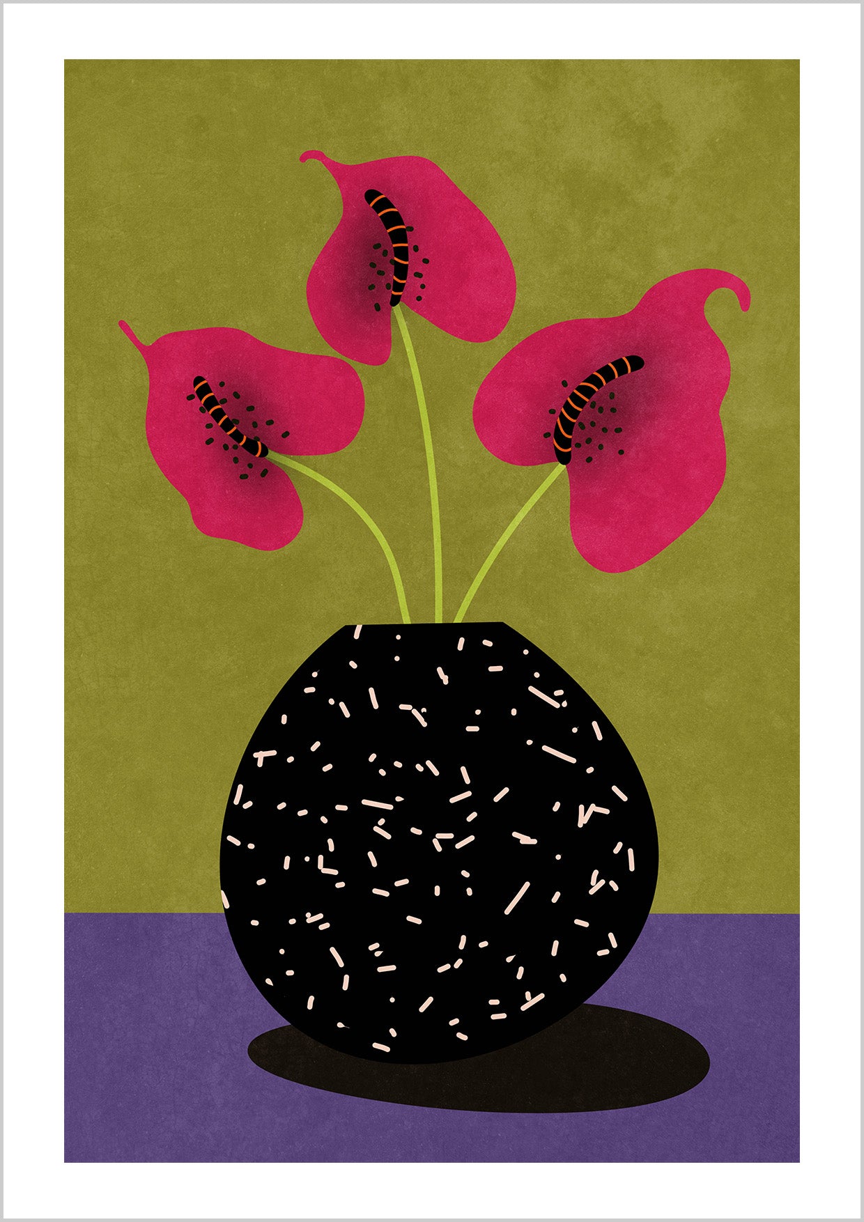 Soft colors, bold strokes. A floral piece that’s anything but ordinary.
Art by Raissa Oltmanns