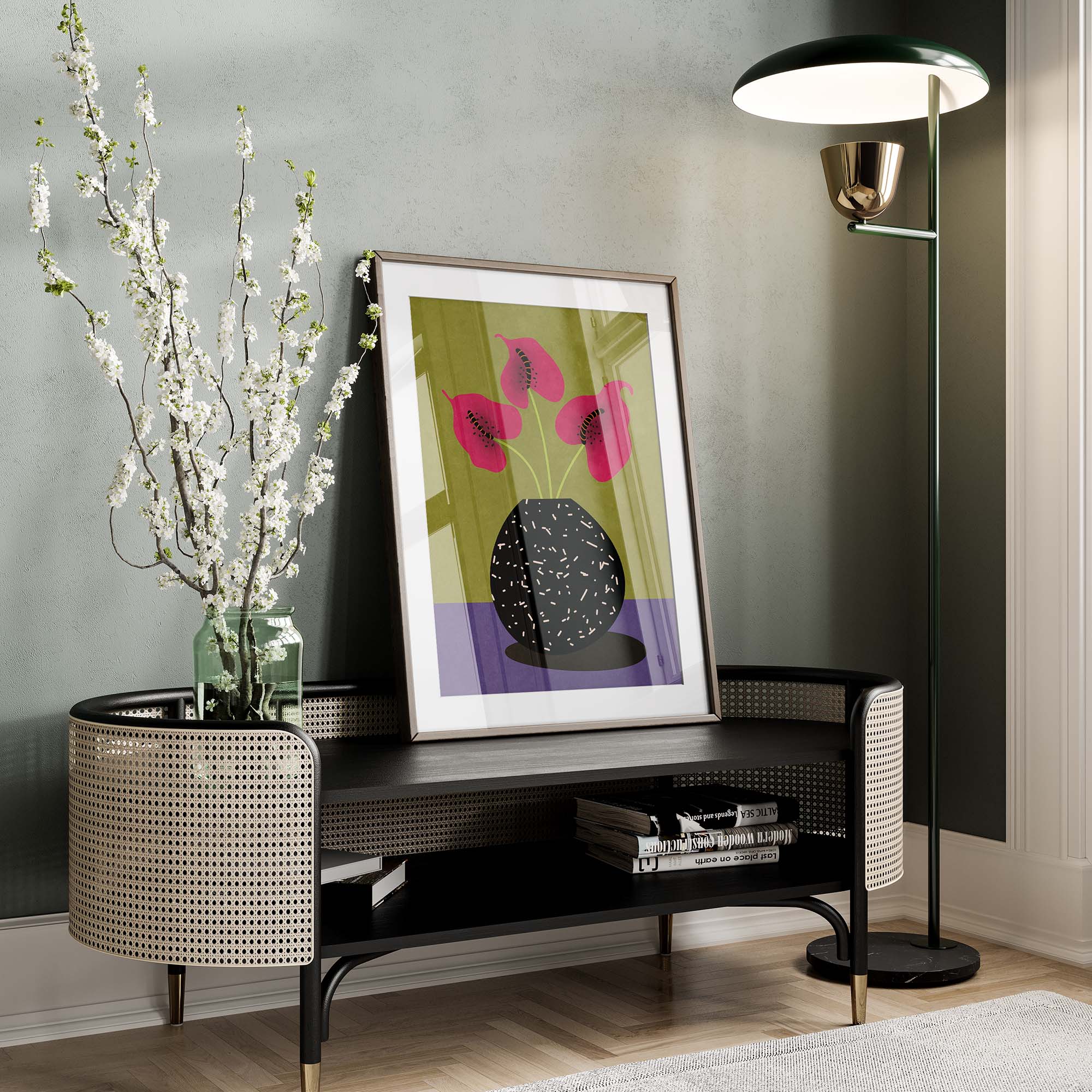 Soft colors, bold strokes. A floral piece that’s anything but ordinary.
Art by Raissa Oltmanns