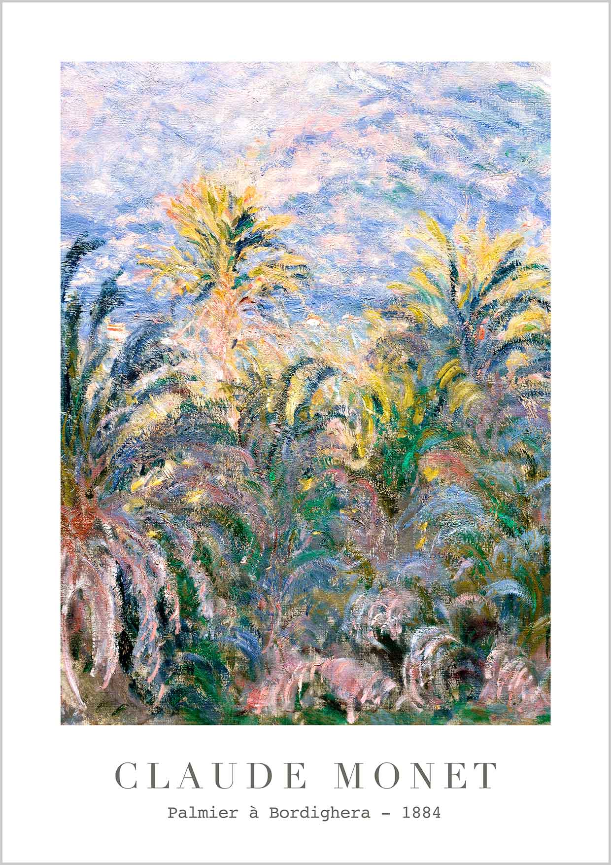 Exhibition poster of Claude Monet - Palmier à Bordighera 1884