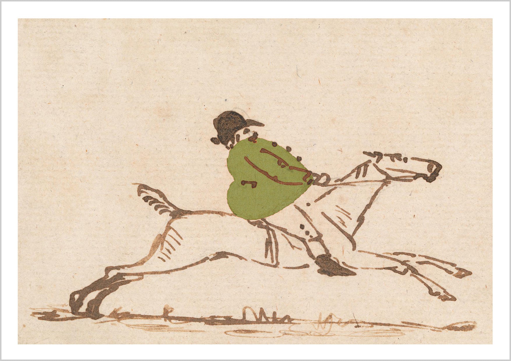 Stout Huntsman Green on a Galloping Horse