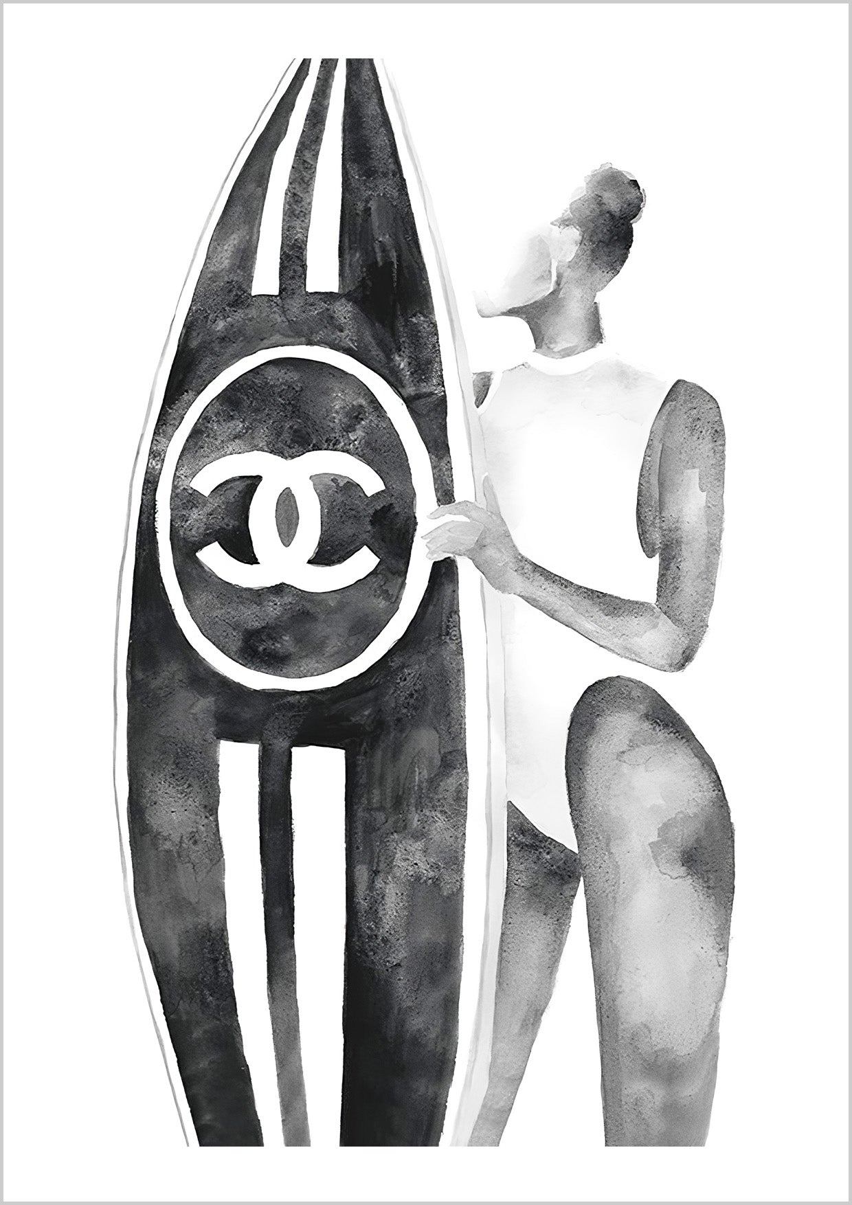 Chanel Surf in Style Watercolor Poster