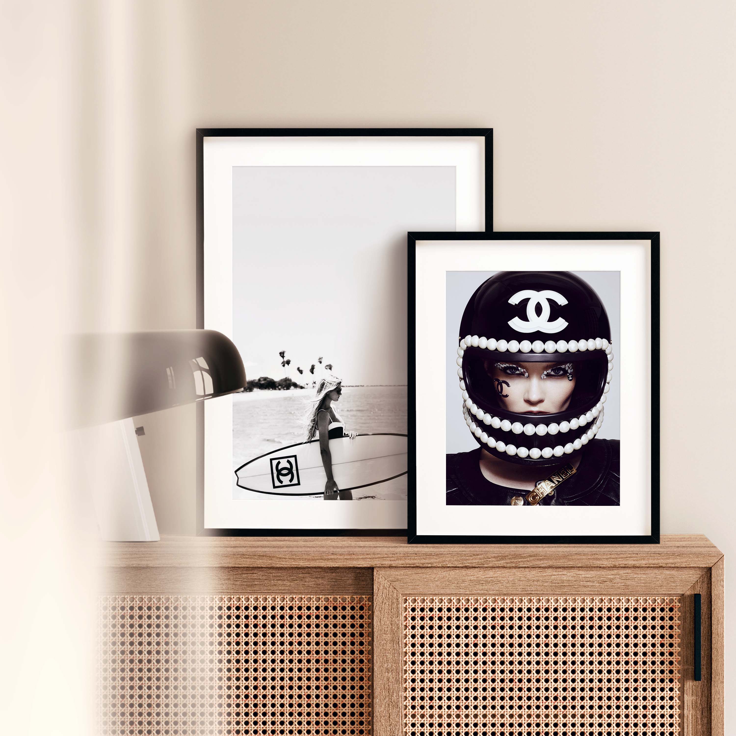 B*e様 CHANEL モノクロ アートフレーム Chanel Biker – fine art fashion print