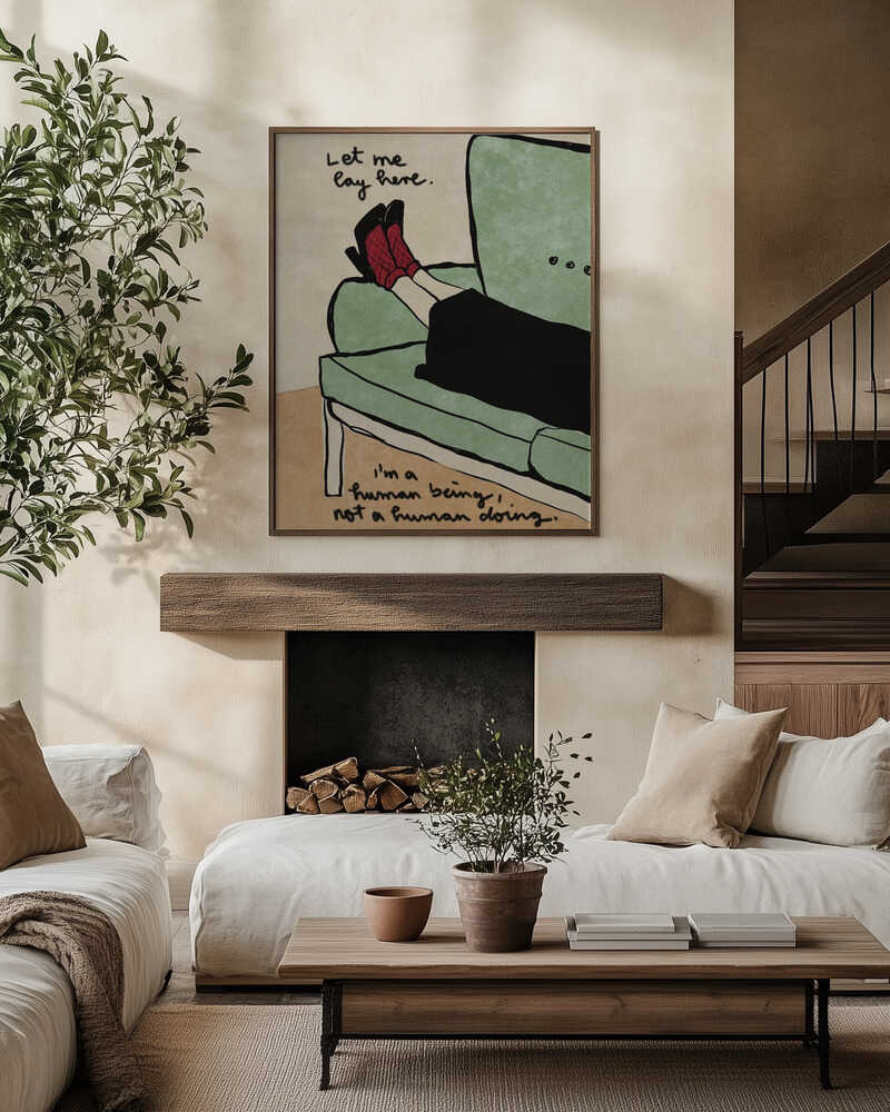 A quiet statement of rest and honesty. Comfort meets rebellion.
Art by Raissa Oltmanns