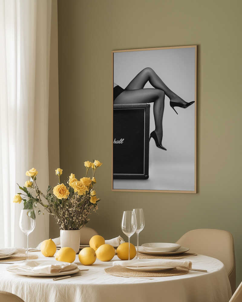 High heels resting on a Marshall amp. Rock n Legs is pure rock attitude with a sensual twist — made for music lovers and rule breakers.

Photographer: David Drake