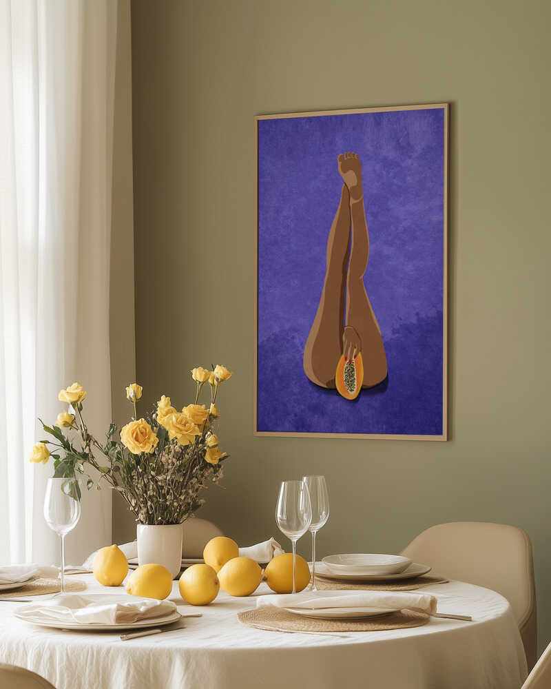 Juicy, bold, and a little provocative. This papaya doesn’t play shy.
Art by Raissa Oltmanns