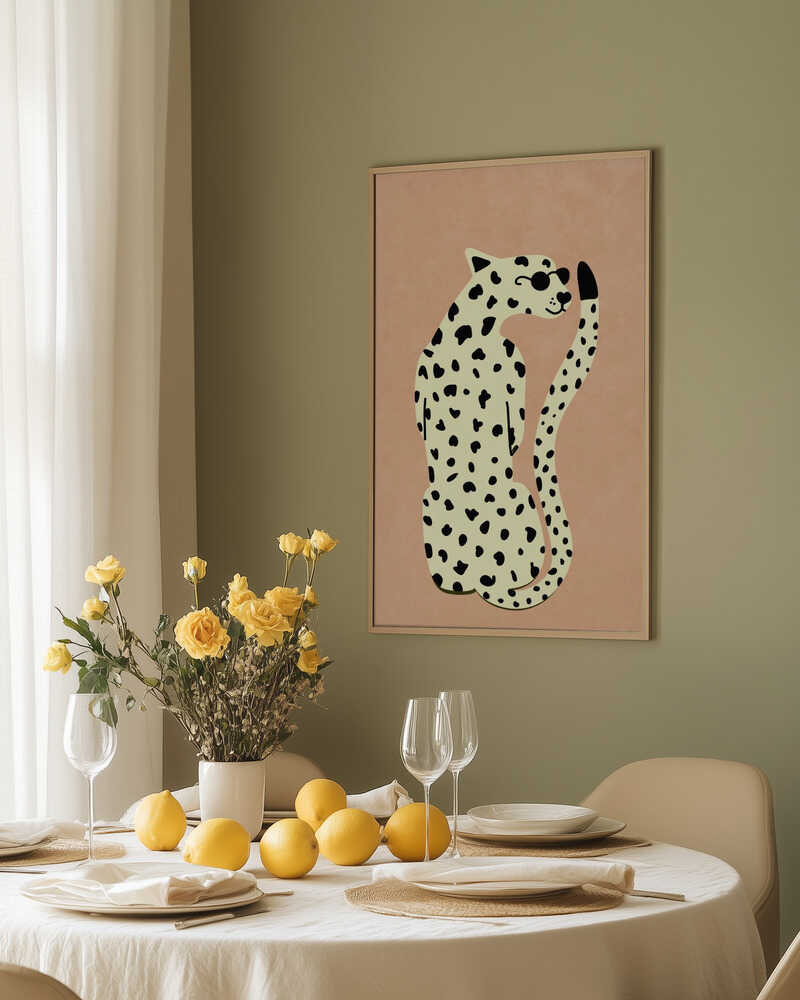 Chic spots and cool vibes. A modern twist on wild elegance, Cheetah.
Art by Raissa Oltmanns