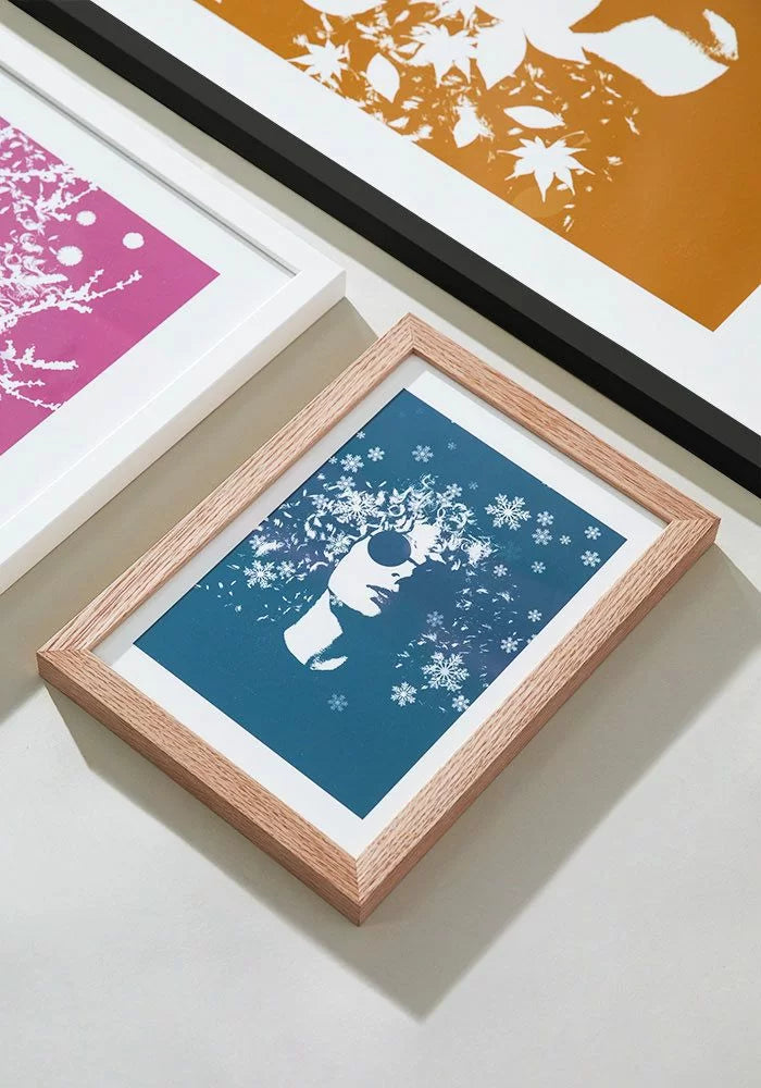 Père Noël et traîneau à rennes Poster